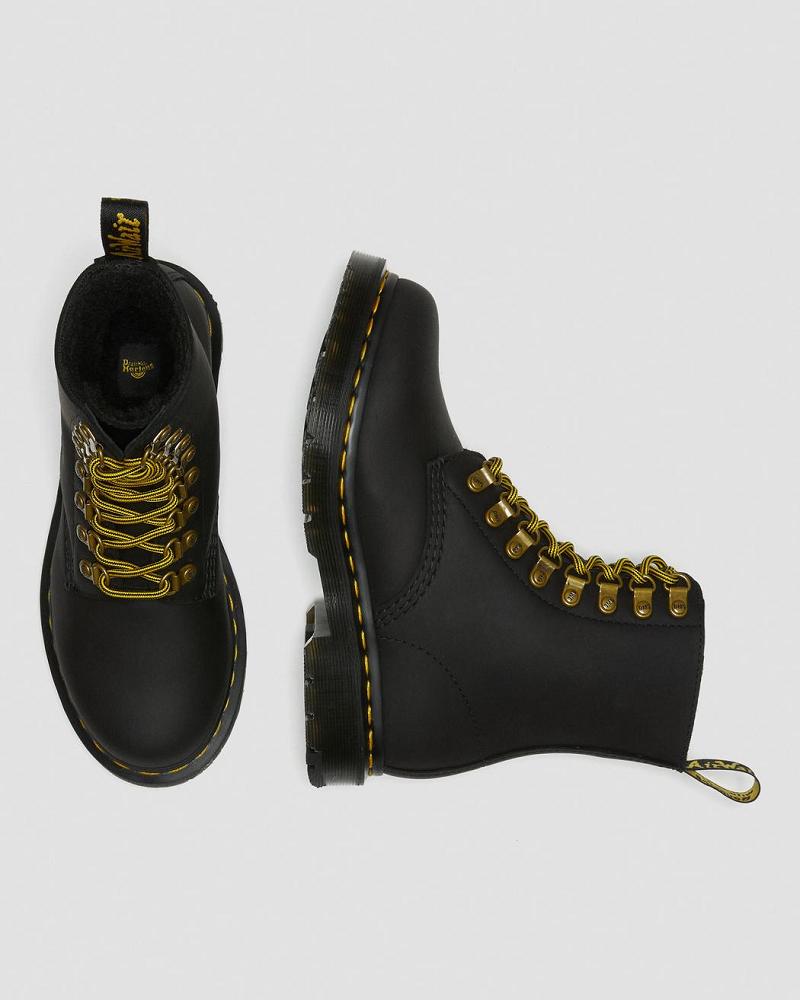 Botas de Invierno Dr Martens 1460 Pascal DM's Wintergrip Cuero Mujer Negros | MX 509BEX